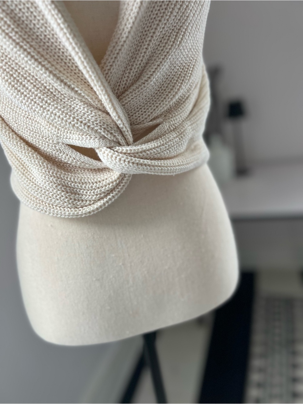 Lulu's Cream Ribbed Cropped Tank - Picture 3 of 5